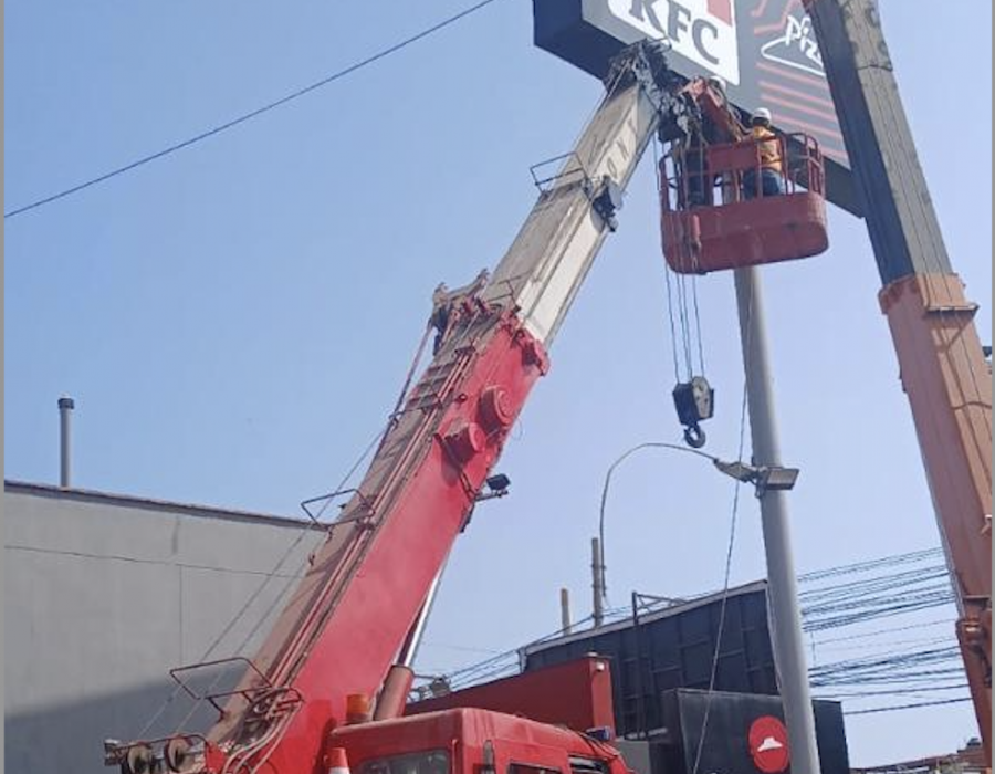GRUA CON CANASTILLA 